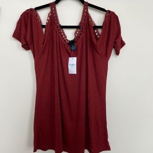 Burnt Red 3 quarters sleeve Blouse